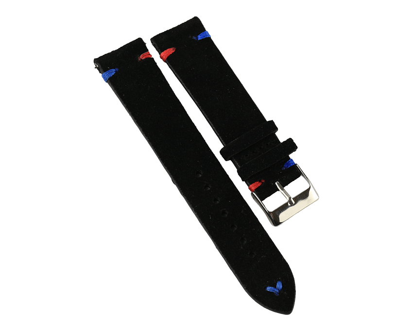 Black Suede Leather Watch Strap